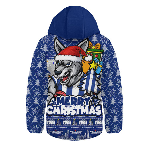 North Melbourne Hooded Padded Jacket Festive Holiday Merry Christmas Vibe