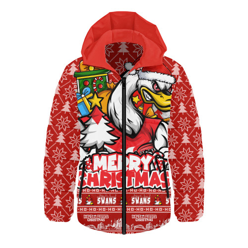 Sydney Swans Hooded Padded Jacket Festive Holiday Merry Christmas Vibe