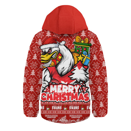 Sydney Swans Hooded Padded Jacket Festive Holiday Merry Christmas Vibe