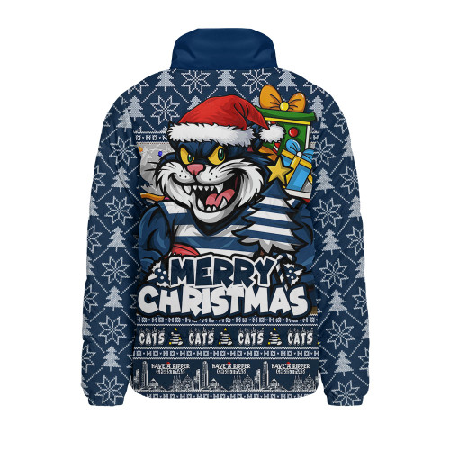 Geelong Cats Padded Jacket Festive Holiday Merry Christmas Vibe