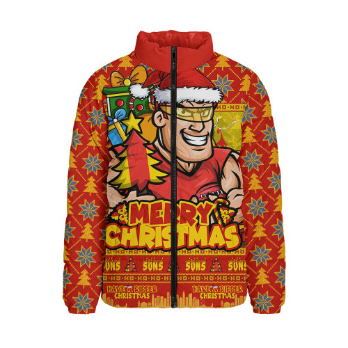 Gold Coast SUNS Padded Jacket Festive Holiday Merry Christmas Vibe