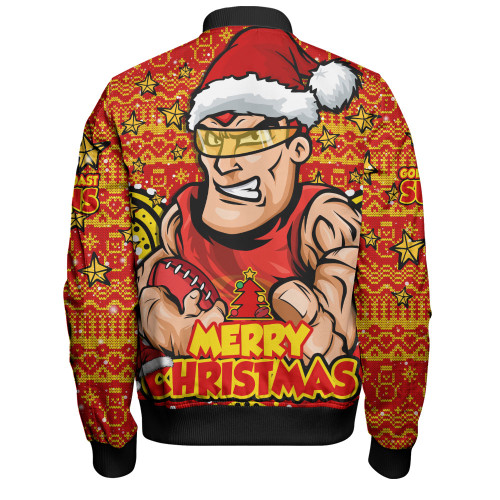 Gold Coast SUNS Bomber Jacket Ugly Christmas Knit Patterns Vintage Jersey