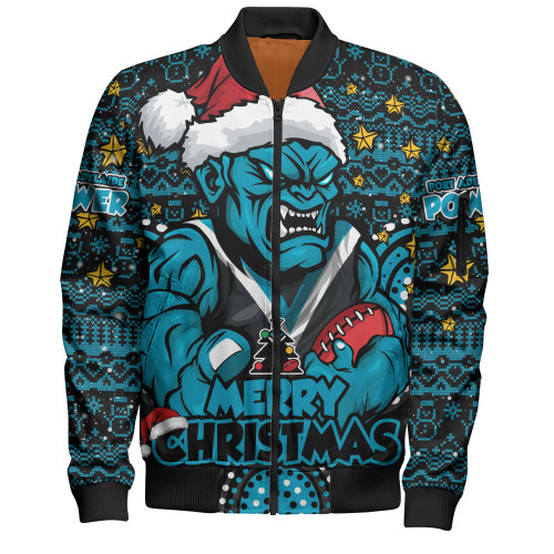Port Adelaide Bomber Jacket Ugly Christmas Knit Patterns Vintage Jersey