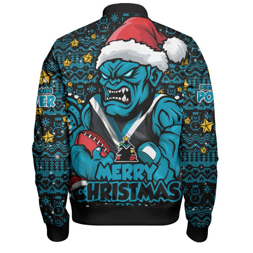 Port Adelaide Bomber Jacket Ugly Christmas Knit Patterns Vintage Jersey