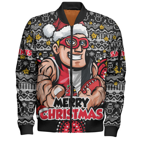 St Kilda Bomber Jacket Ugly Christmas Knit Patterns Vintage Jersey