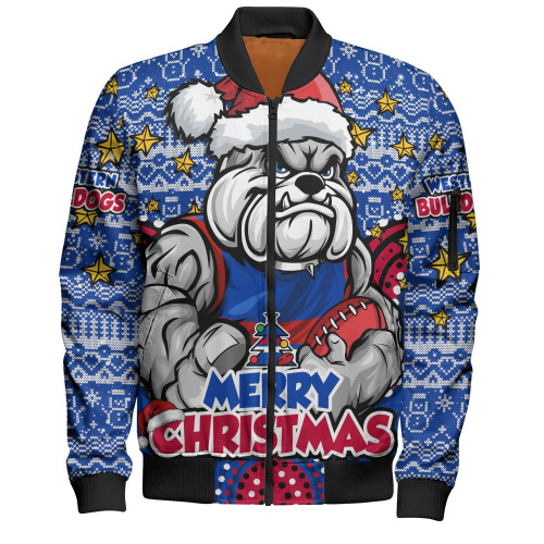 Western Bulldogs Bomber Jacket Ugly Christmas Knit Patterns Vintage Jersey