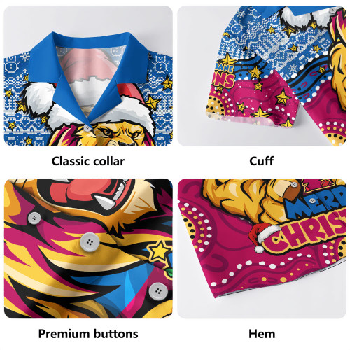 Brisbane Lions Hawaiian Shirt Ugly Christmas Knit Patterns Vintage Jersey