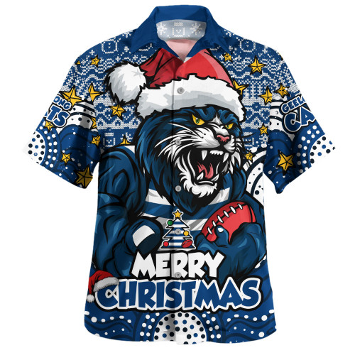 Geelong Cats Hawaiian Shirt Ugly Christmas Knit Patterns Vintage Jersey