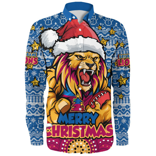 Brisbane Lions Long Sleeve Shirt Ugly Christmas Knit Patterns Vintage Jersey