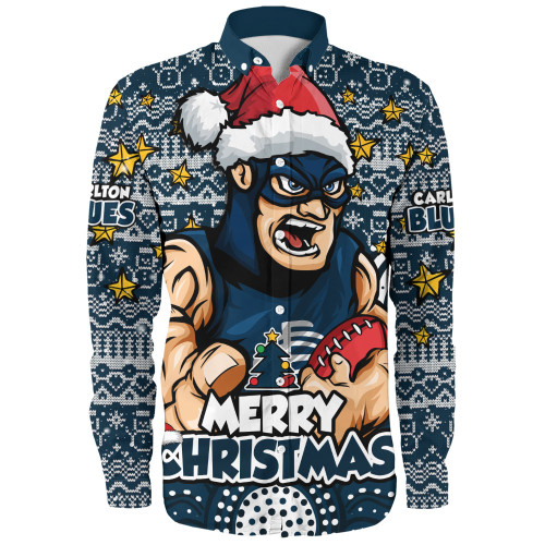 Carlton Long Sleeve Shirt Ugly Christmas Knit Patterns Vintage Jersey