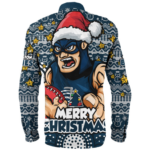 Carlton Long Sleeve Shirt Ugly Christmas Knit Patterns Vintage Jersey