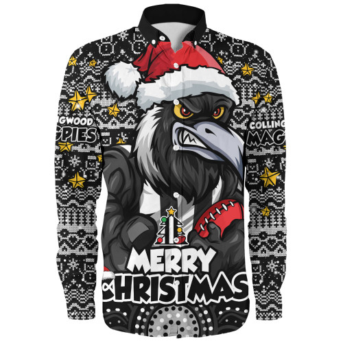 Collingwood Long Sleeve Shirt Ugly Christmas Knit Patterns Vintage Jersey