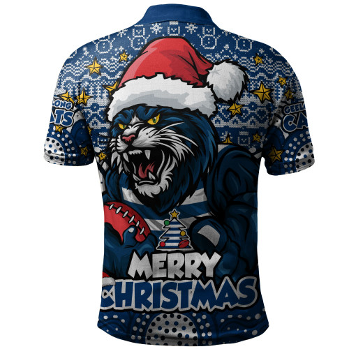 Geelong Cats Polo Shirt Ugly Christmas Knit Patterns Vintage Jersey