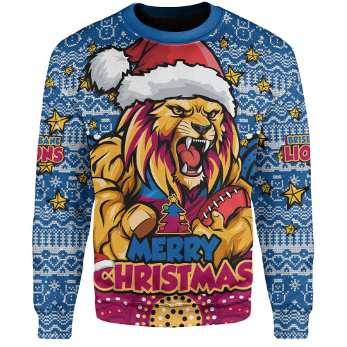 Brisbane Lions Sweatshirt Ugly Christmas Knit Patterns Vintage Jersey