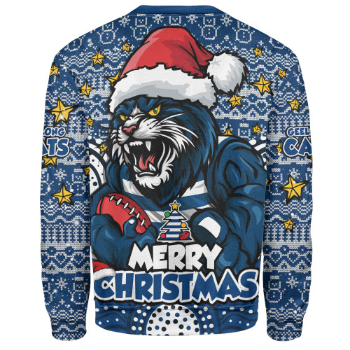 Geelong Cats Sweatshirt Ugly Christmas Knit Patterns Vintage Jersey