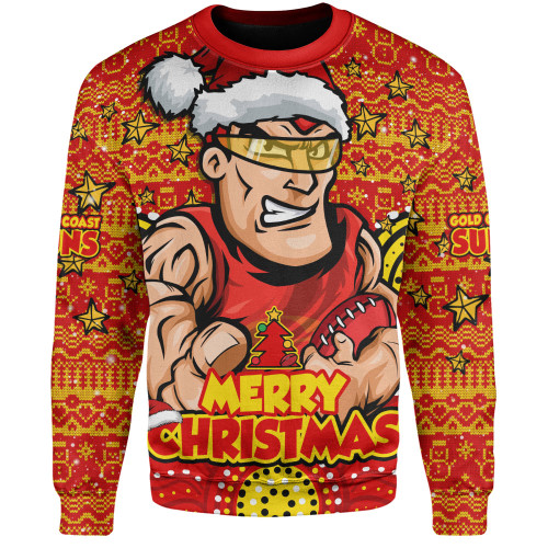 Gold Coast SUNS Sweatshirt Ugly Christmas Knit Patterns Vintage Jersey