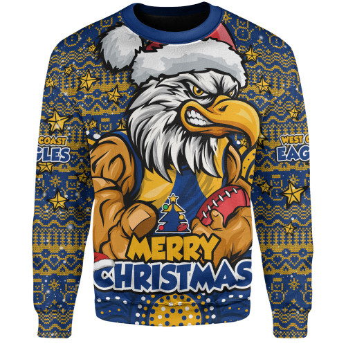West Coast Eagles Sweatshirt Ugly Christmas Knit Patterns Vintage Jersey