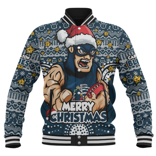 Carlton Baseball Jacket Ugly Christmas Knit Patterns Vintage Jersey