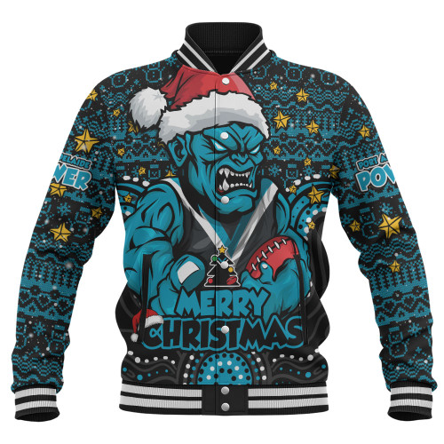 Port Adelaide Baseball Jacket Ugly Christmas Knit Patterns Vintage Jersey