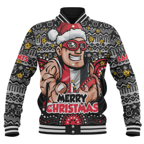 St Kilda Baseball Jacket Ugly Christmas Knit Patterns Vintage Jersey