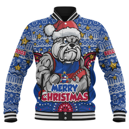 Western Bulldogs Baseball Jacket Ugly Christmas Knit Patterns Vintage Jersey