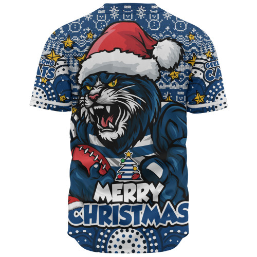 Geelong Cats Baseball Shirt Ugly Christmas Knit Patterns Vintage Jersey