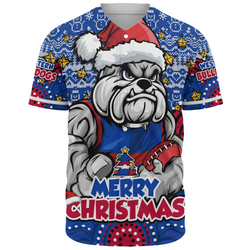 Western Bulldogs Baseball Shirt Ugly Christmas Knit Patterns Vintage Jersey