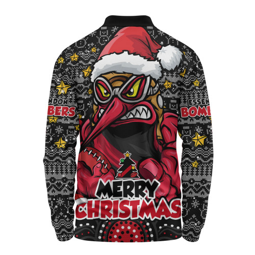 Essendon Long Sleeve Polo Shirt Ugly Christmas Knit Patterns Vintage Jersey
