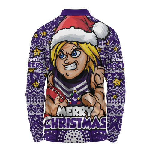 Fremantle Long Sleeve Polo Shirt Ugly Christmas Knit Patterns Vintage Jersey