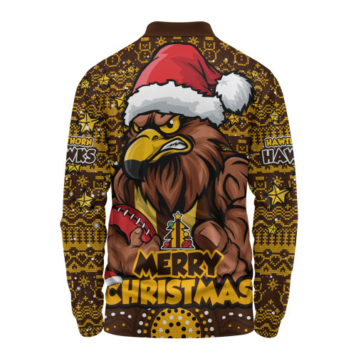 Hawthorn Long Sleeve Polo Shirt Ugly Christmas Knit Patterns Vintage Jersey
