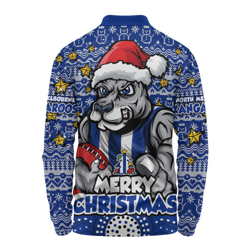North Melbourne Long Sleeve Polo Shirt Ugly Christmas Knit Patterns Vintage Jersey