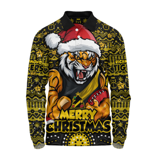 Richmond Long Sleeve Polo Shirt Ugly Christmas Knit Patterns Vintage Jersey