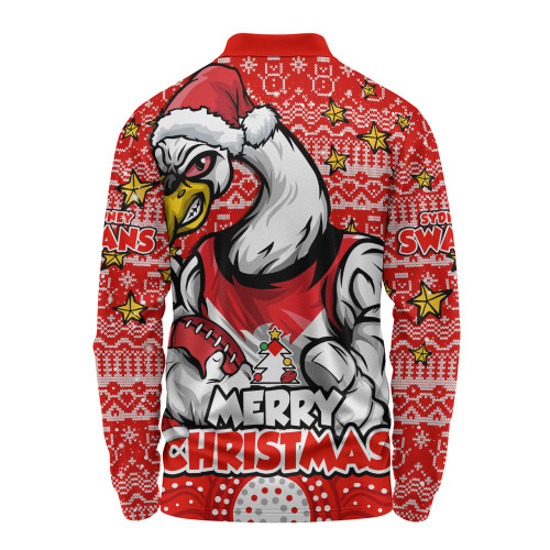 Sydney Swans Long Sleeve Polo Shirt Ugly Christmas Knit Patterns Vintage Jersey
