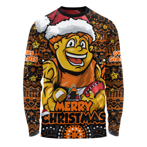 GWS GIANTS Long Sleeve T-shirt Ugly Christmas Knit Patterns Vintage Jersey