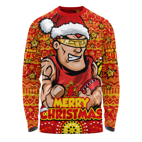 Gold Coast SUNS Long Sleeve T-shirt Ugly Christmas Knit Patterns Vintage Jersey