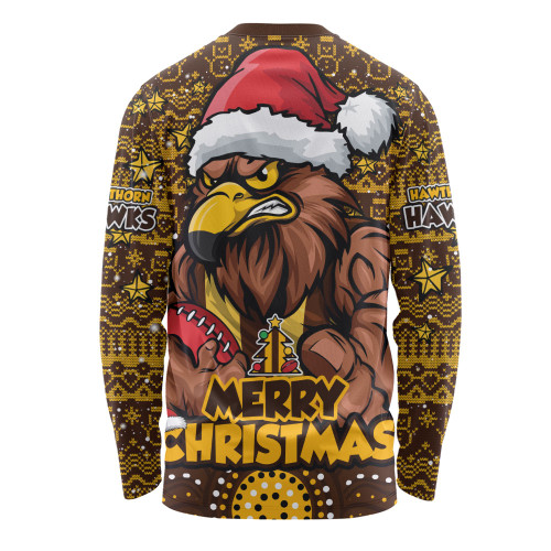 Hawthorn Long Sleeve T-shirt Ugly Christmas Knit Patterns Vintage Jersey
