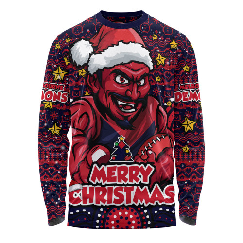 Melbourne Long Sleeve T-shirt Ugly Christmas Knit Patterns Vintage Jersey