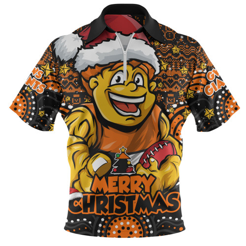 GWS GIANTS Zip Polo Shirt Ugly Christmas Knit Patterns Vintage Jersey