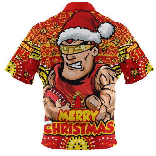 Gold Coast SUNS Zip Polo Shirt Ugly Christmas Knit Patterns Vintage Jersey