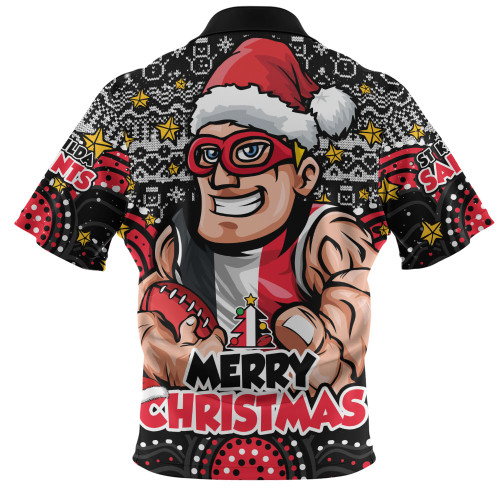 St Kilda Zip Polo Shirt Ugly Christmas Knit Patterns Vintage Jersey
