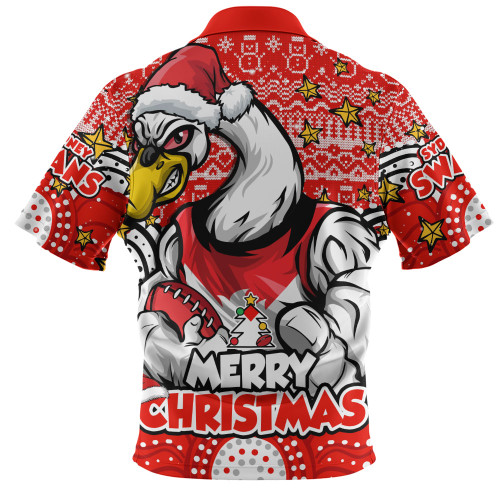 Sydney Swans Zip Polo Shirt Ugly Christmas Knit Patterns Vintage Jersey
