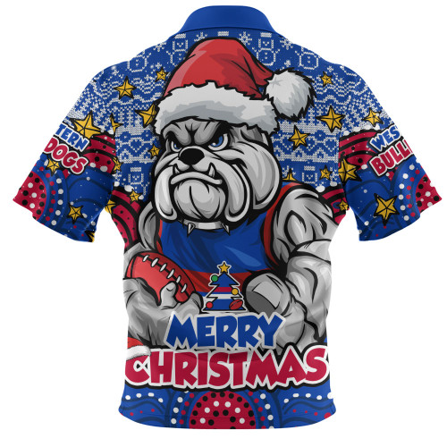 Western Bulldogs Zip Polo Shirt Ugly Christmas Knit Patterns Vintage Jersey