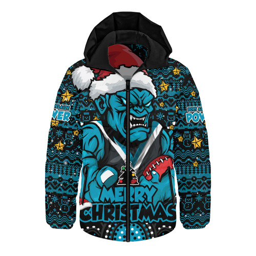 Port Adelaide Hooded Padded Jacket Ugly Christmas Knit Patterns Vintage Jersey