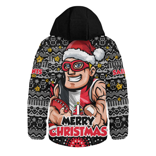 St Kilda Hooded Padded Jacket Ugly Christmas Knit Patterns Vintage Jersey