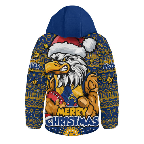 West Coast Eagles Hooded Padded Jacket Ugly Christmas Knit Patterns Vintage Jersey