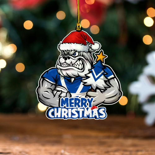 Canterbury-Bankstown Bulldogs Wood Acrylic Ornament Merry Christmas Tough Edition