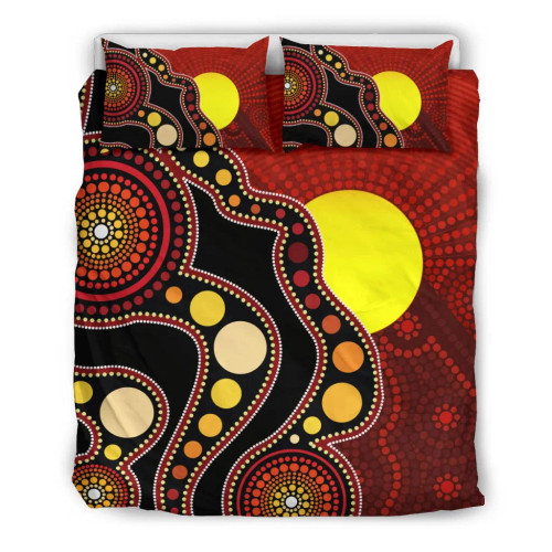 Australia Aboriginal Bedding Set - Australia Aboriginal Lives Matter Flag Circle Dot Painting Art Bedding Set Australia Aboriginal Bedding Set - Australia Aboriginal Lives Matter Flag Circle Dot Painting Art Bedding Set
