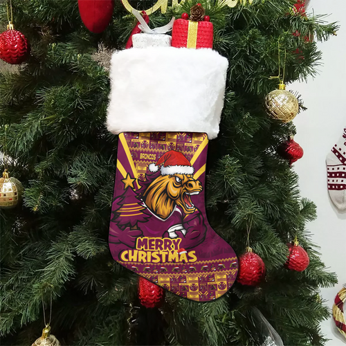 Brisbane Broncos Christmas Stocking Merry Christmas Tough Edition