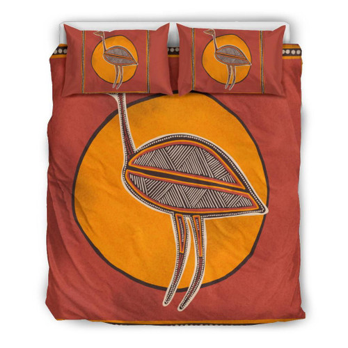 Australia Aboriginal Bedding Set - Indigenous Emu Australia Aboriginal Bedding Set - Indigenous Emu