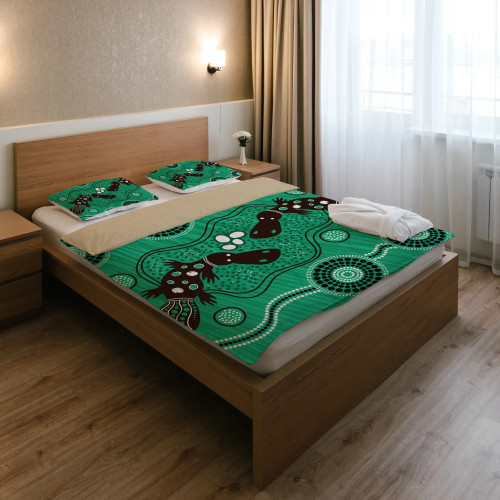 Australia Aboriginal Bedding Set - Indigenous Platypus Ver 12 Australia Aboriginal Bedding Set - Indigenous Platypus Ver 12